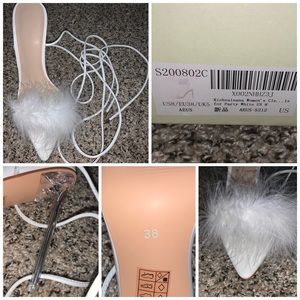 🤍✨WHITE FUR STRAPPY STILETTOS HEELS✨🤍 ***BRAND NEW***